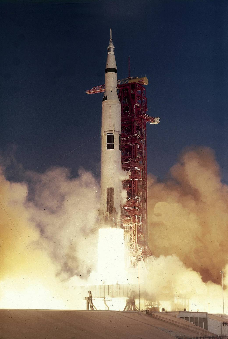 An image of NASA's Apollo 8 launch in 1968